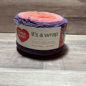 Red Heart Its A Wrap Drama Yarn 50% Cotton 50% Acrylic Super Fine 1 1100 Yds Pur